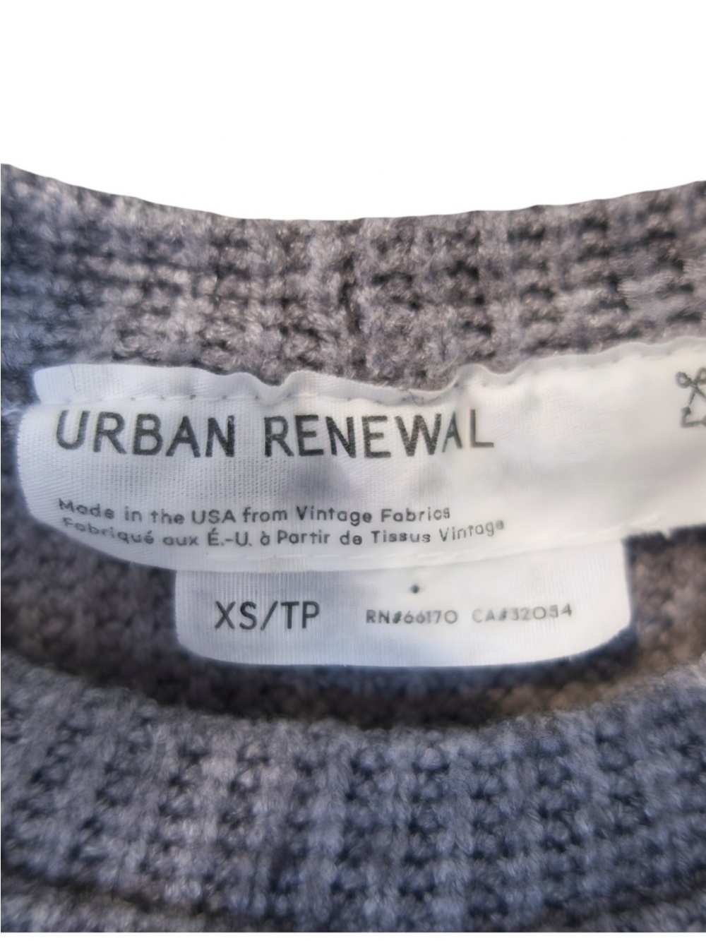 Urban Renewal Urban Outfitters Gray Waffle-Knit Cropped Crew Sweater - Picture 7 of 7
